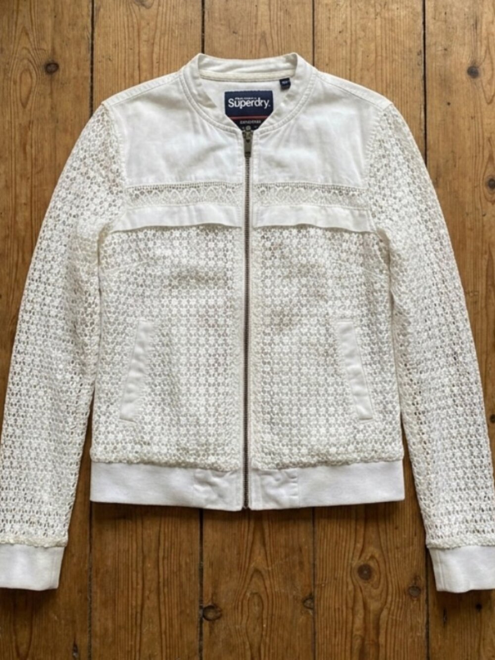 Superdry White Lace Bomber Jacket 🫖✨ - Picture 2 of 6
